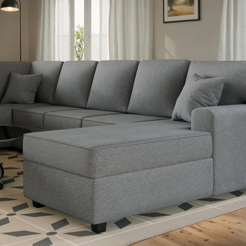 Canapé modulaire rembourré avec rangement 138 po