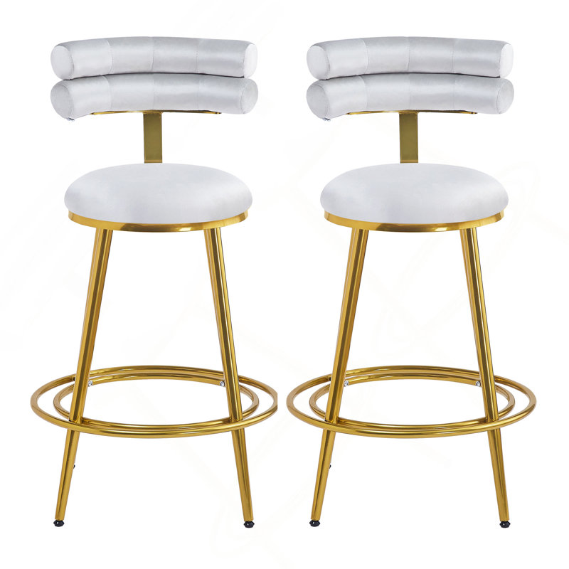 Ensemble de 2 tabourets de comptoir Modern, Gris clair