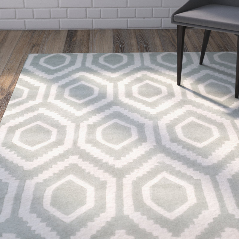 Huntress Geometric Wool Hand Woven Area Rug, Rectangle 122 x 183 cm
