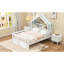 Lit simple en bois avec tête de lit et tablette de rangement, blanc-133232012