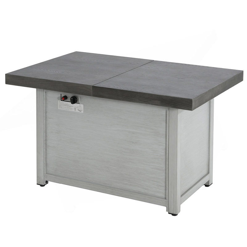 Extendable Rectangle Aluminum Alloy Fire Pit Table, 50,000BTU