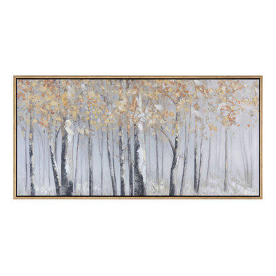 Aspen Birch Trees Framed Canvas Wall Art