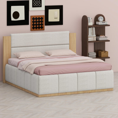 Base de lit tapissier moderne avec tête de lit allongée Modern