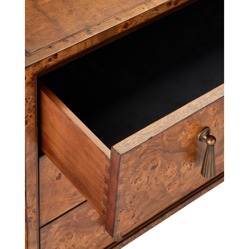 Evie Solid Wood Accent Chest, Mappa Burl