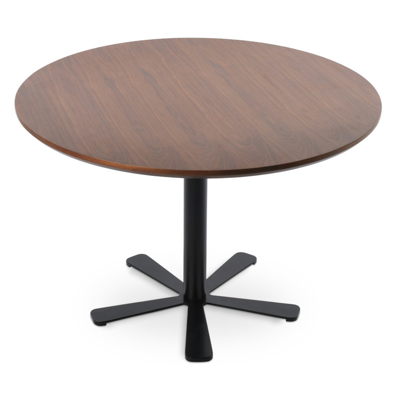 Table de salle à manger Slivno, H 29,5 po x l 40 po x P 40 po, Noir, Noyer