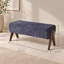 Banc d'entrée capitonné en chenille avec pieds en bois massif en forme de V et rembourrage en mousse