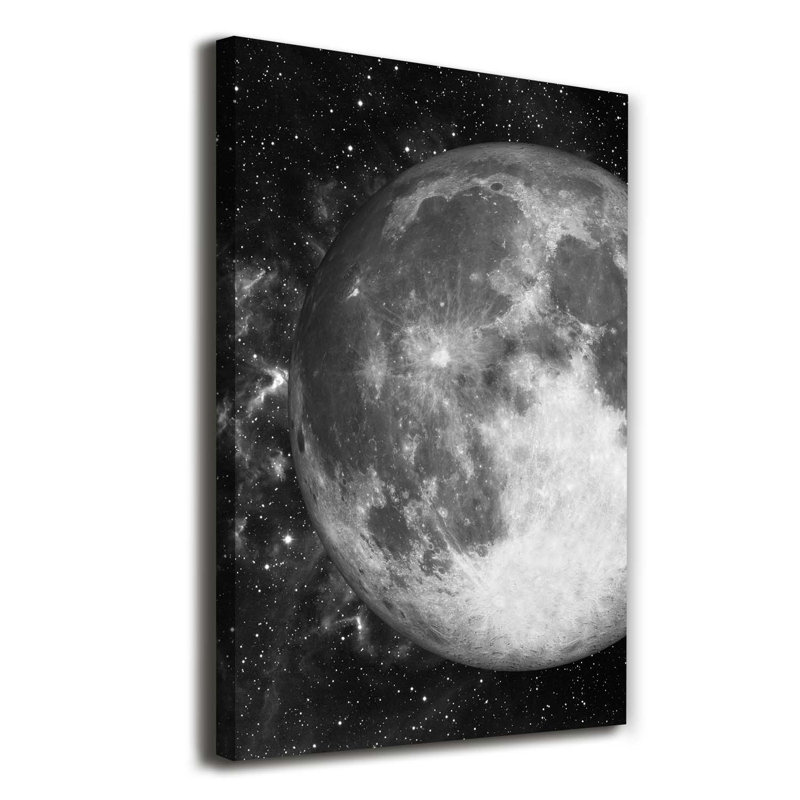 Moon 1 Piece Wrapped Canvas Wall Art