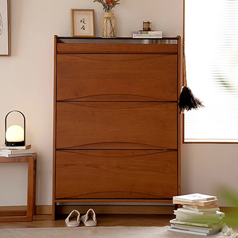 Armoire à chaussures en bois massif de grande capacité