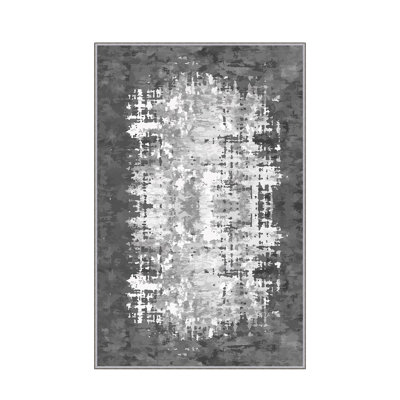 Tapis antibactérien 100% polyester 5,9 x 9,2 pi Luxurious Pois en feutre antidérapant en PVC, d'une hauteur de poils de 0,3 po | Lavable à la machine, impression numérique 3D, parfaite pour le décor du salon et de la chambre à coucher