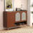 Simple Solid Wood and Rattan Shoe Cabinet for Home Use