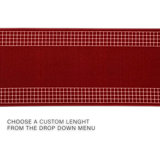 Custom Size Runner Rug 31 Inch Wide X Choose Your Length Checkered Border Design Red Color