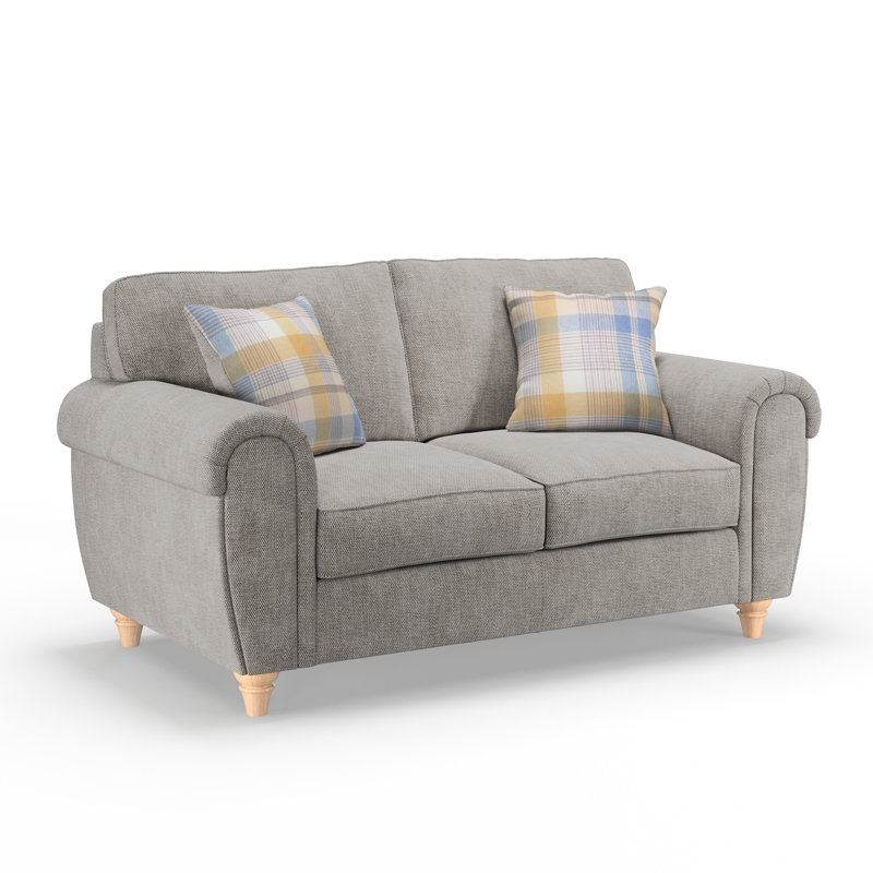 Vivo 2 Seater Round Arm Sofa, Silver