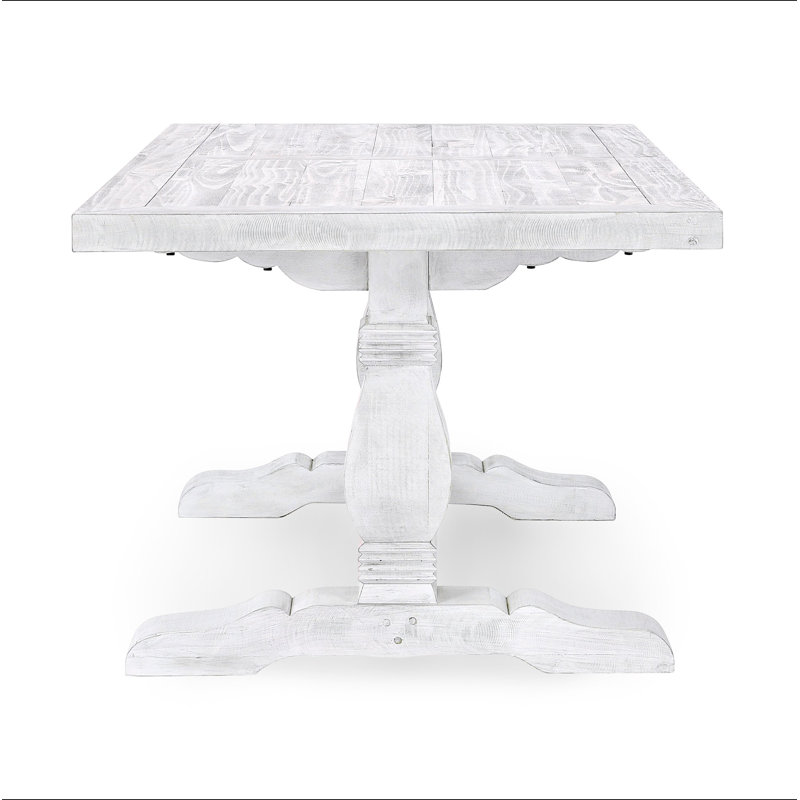 Caleb 78" Dining Table Distressed Ivory, 30"H x 78"L x 38"W, Antique White