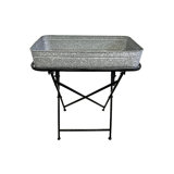 GALVANIZE TRAY WITH FOLDING STAND