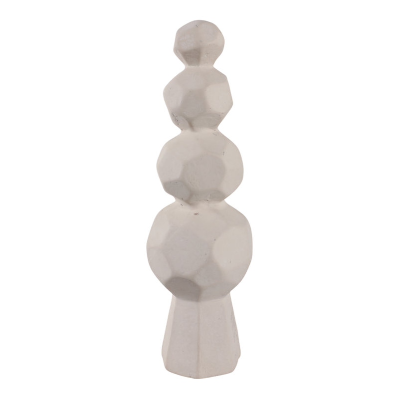 Modern Geometric Sculpture - Pottery And Paper Mache Decorative Art With Stacked Contemporary Design For Sleek Stylish Accent Display