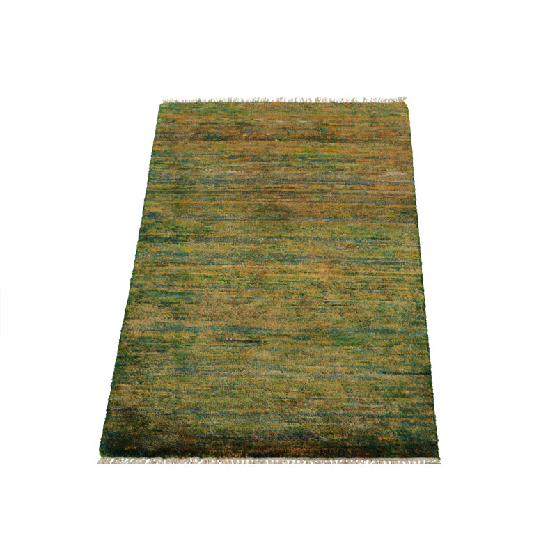 Wool Area Rug in Green/Gold/Blue