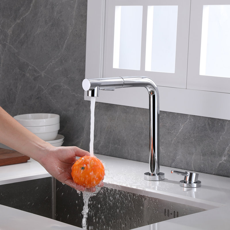 Kitchen Sink Faucet, Pull-down Kitchen Faucets with Swivel Spout, S6127PR-XX-WF, Chrome