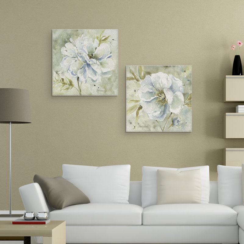 «A Dahlia Gray and A Peony Gray», 2 pièces sur toile tendue, H 16 po x l 16 po x P 1,5 po