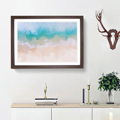 Birds View of Bondi Beach Australia in Abstract - Picture Frame Graphic Art Print