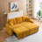 Versatile Foldable Sofa with Cup Holders and Storage Function for Home