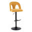Tabouret de bar réglable en métal et tissu avec repose-pieds arrondi en T - ensemble de 2-125535839-125535841