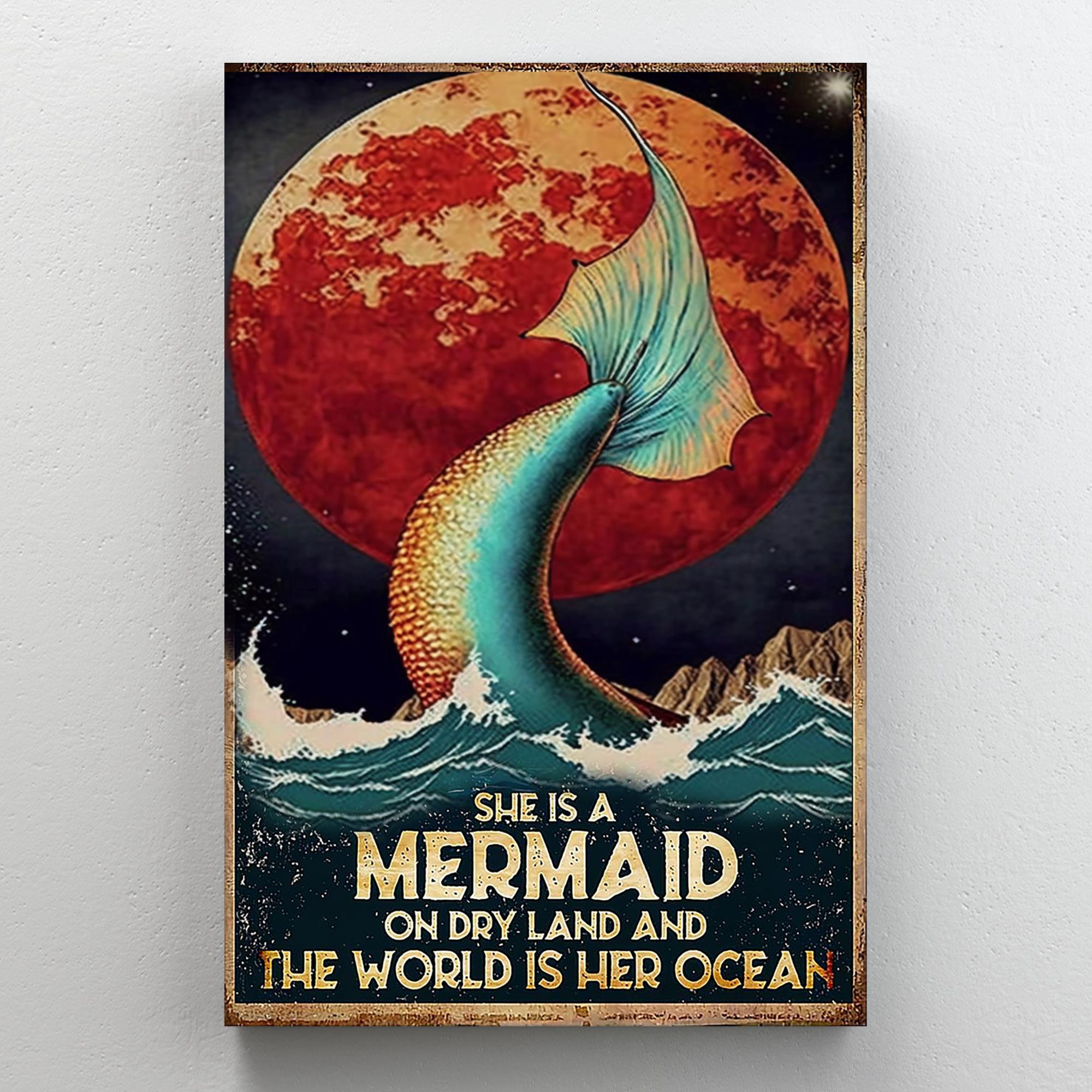Mermaide Slide Trinx Yolande She Is A Mermaid On Canvas Graphic Art | Wayfair