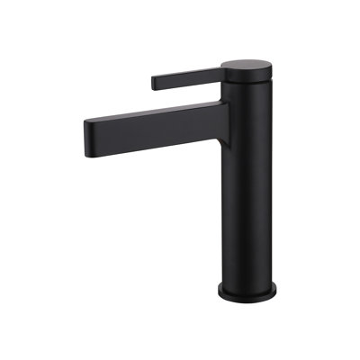 7.6" Solid Brass Single Handle Single Hole Bathroom Sink Faucet With Optional Drain Assembly