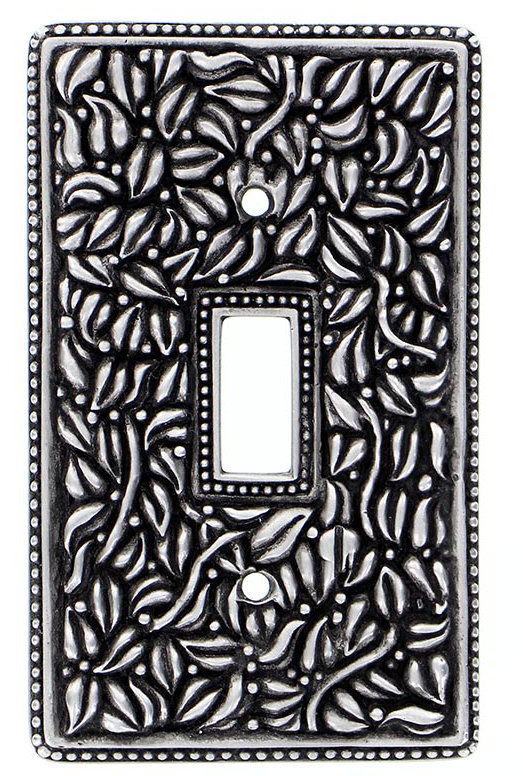 San Michele Patterned 1 - Gang Toggle Light Switch Wall Plate, Antique Nickel