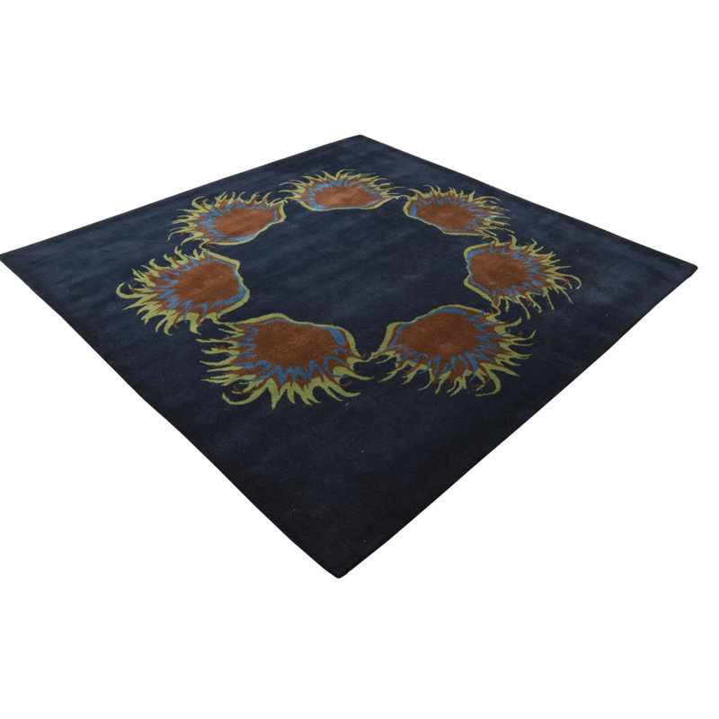 Tapis carré bleu marine Myrick