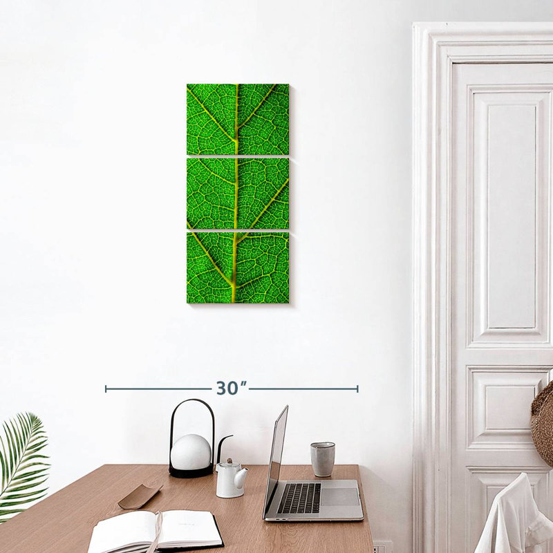 Feuille verte, H 27 po x l 12 po