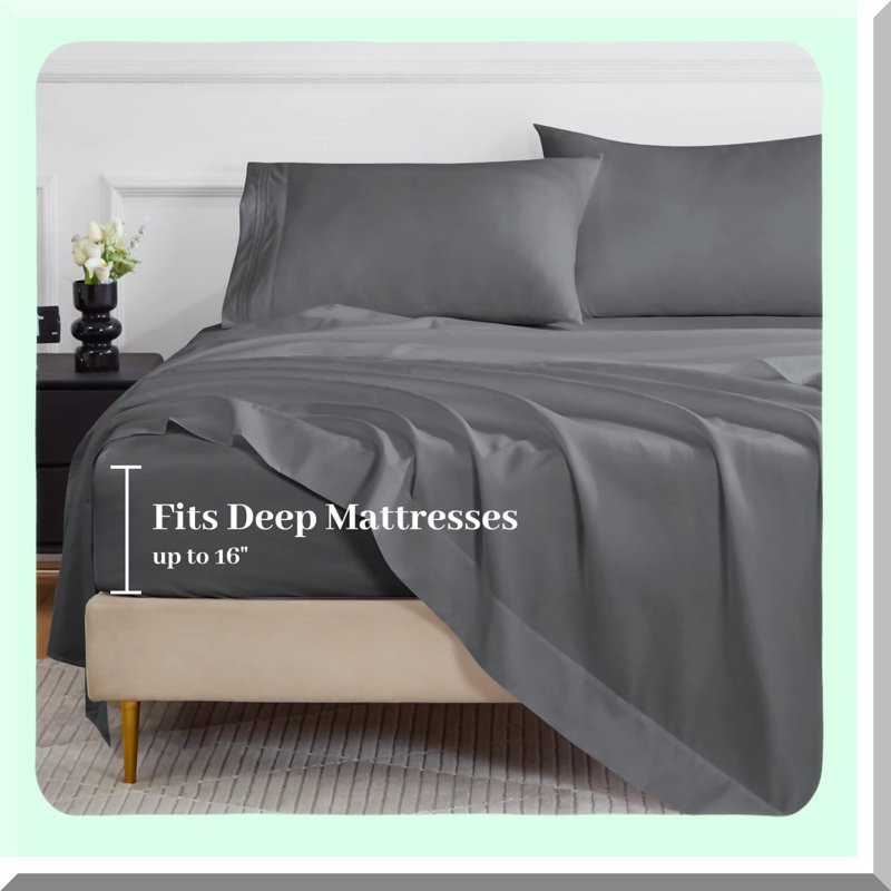 LuxuryCool Sheet Set - 1800 Brushed Microfiber Bedding with Pillowcases. Soft, Breathable, Cooling Sheets with Deep Pockets. Fade Resistant