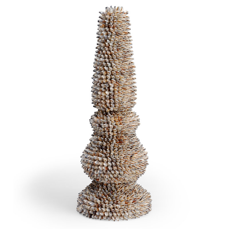 Chelsea House Strombus Shell 23.5" Coastal Obelisk Figurine