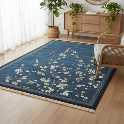 Artisan Weavers Blossom Branch Blue Area Rug