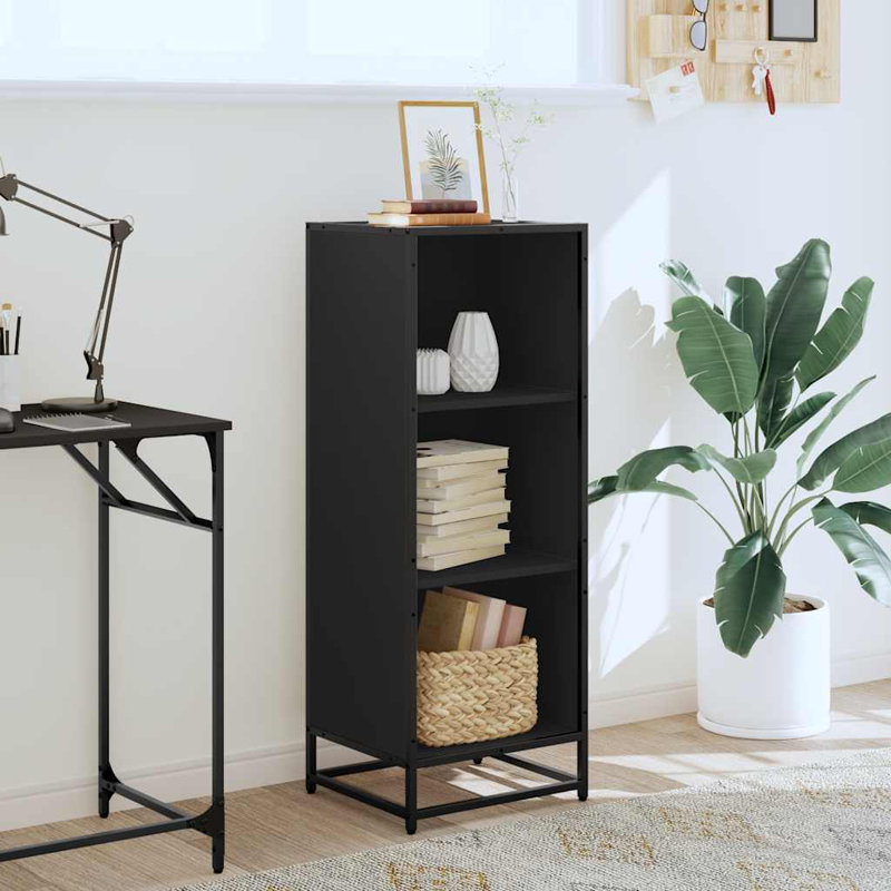 Borough Wharf Bookcase Engineered Wood, Black, 107.5cm H x 40cm W x 35cm D