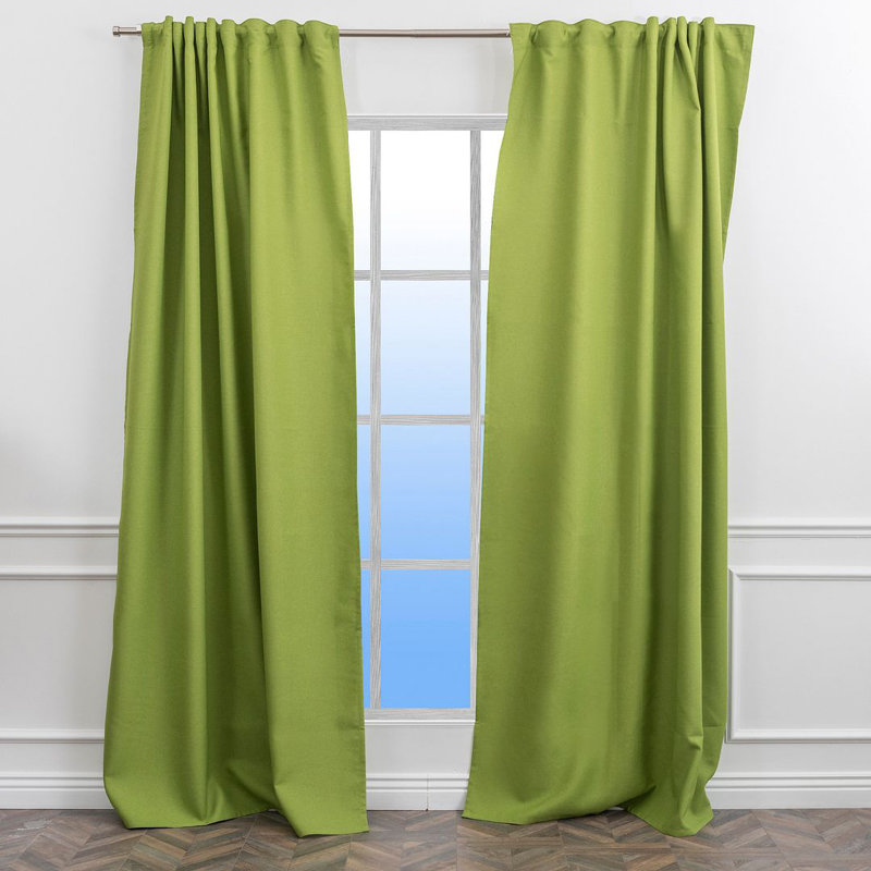 LAXTON Room Darkening Extra Long & Extra Wide Decorative Curtain, 100" W x 240" L, Yellow Green