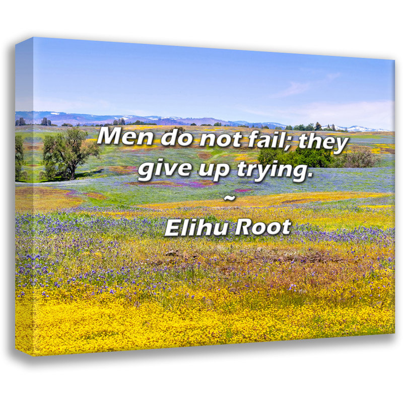 Elihu Root Citation: Les hommes n'échouent pas; ils renoncent à essayer., H 15 po x l 18 po