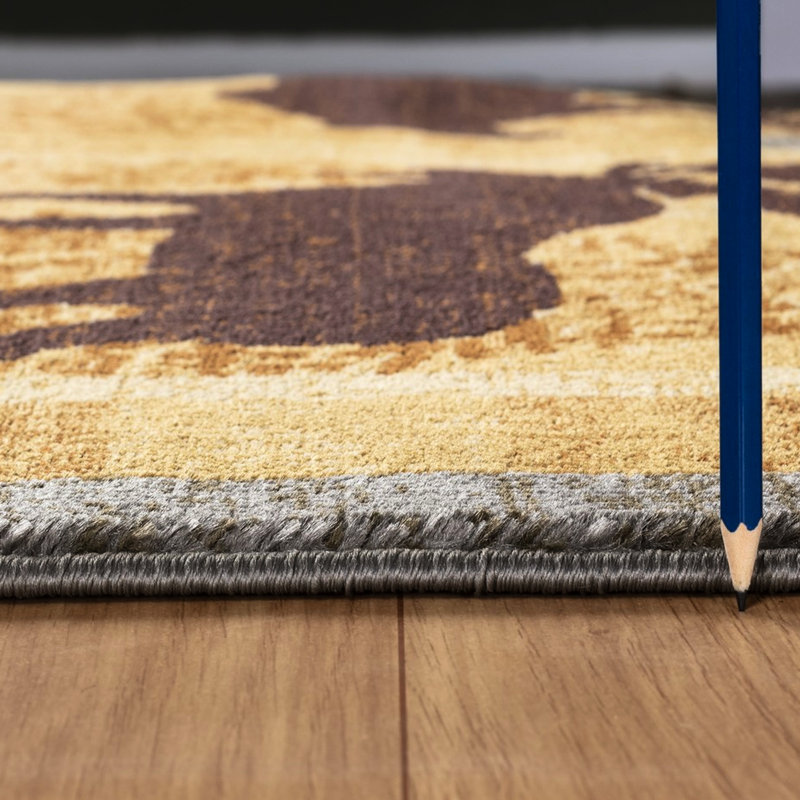 Blue Polypropylene Lodge Area Rug 2X3 Ft. For Contemporary Homes Stain Family Room, Rectangle 2' x 3'