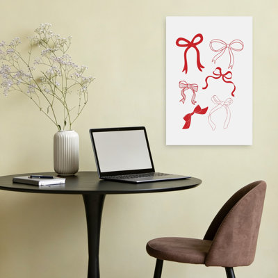 Festive Red Bows, impression élégante sur toile