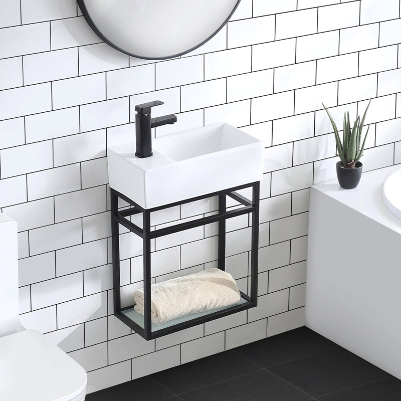 Ensemble de meuble-lavabo simple 19,5 po Pierre, Noir