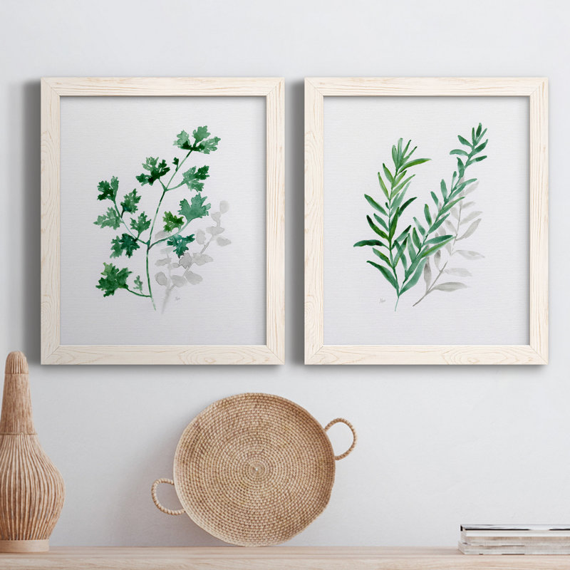 Freshly Picked I - Ensemble de 2 peintures sur toile encadrées, Blanc, H 37,5 po x l 55 po x P 1,5 po