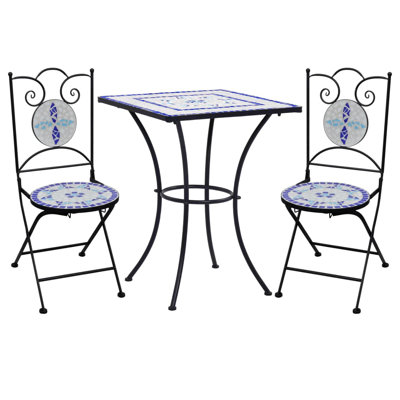 Priory 2 - Person Metal Patio Dining Set with Square Table