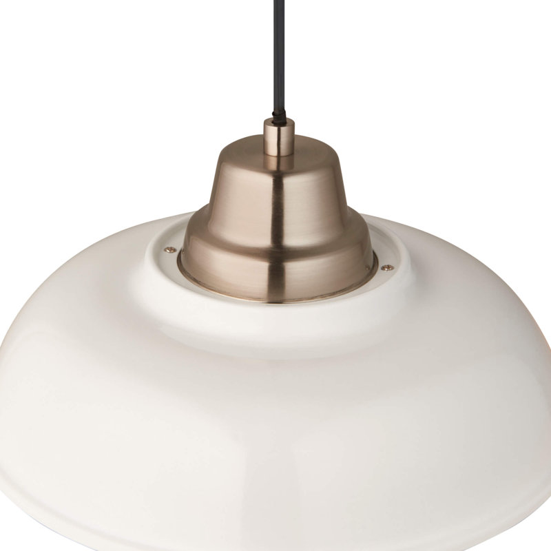 Conn 1 - Light Gold Dome Pendant, White