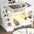Full XL Size Loft Bed With Storage Staircase And Full Size Murphy Bed, With LED Light