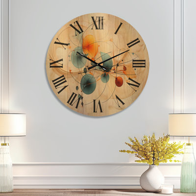 Line Art Conceptual Abstracts II - Très grande horloge murale Mid-Century