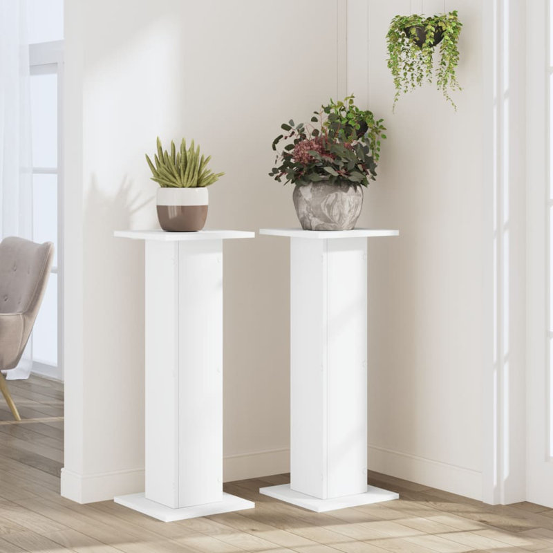 Haig Plant Stand - Set of 2, 30 x 30 x 80 cm (L x W x H), Concrete Grey