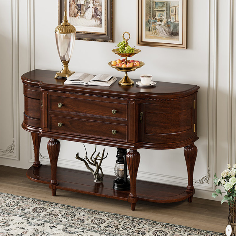 Buffet demi-rond en bois massif de style américain.