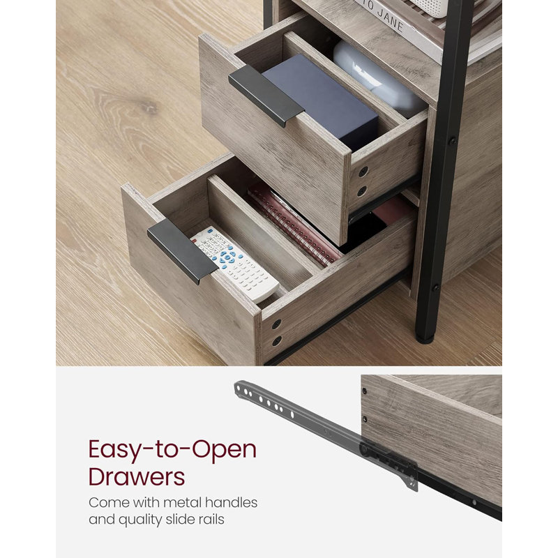 Table de chevet rustique avec tiroirs et tablettes pour petits espaces