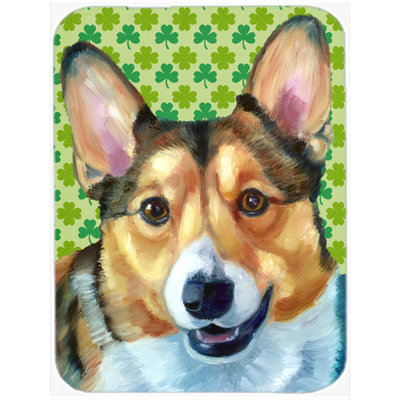 Planche à découper en verre st. patrick carolines de la saint-valentin corgi Shamrock Lucky Irish