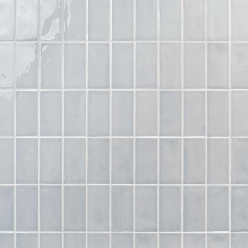 Nabi Subway 4.5x9 Subway Polished Glass Tile, Arctic Blue