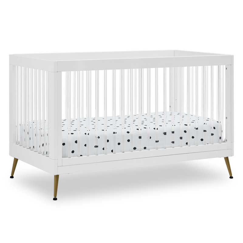 Sloane 4-in-1 Convertible Crib, White/Gold